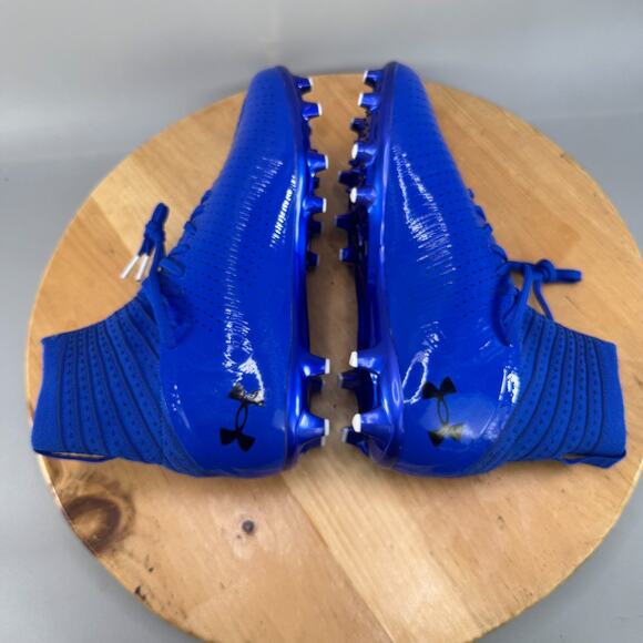 Under Armour Highlight 2 MC Men’s Size 8 Knit Football Cleats 3027304-400 Blue - Picture 6 of 9